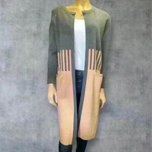 NWT Liz Claibourne women’s long caramel heather cardigan